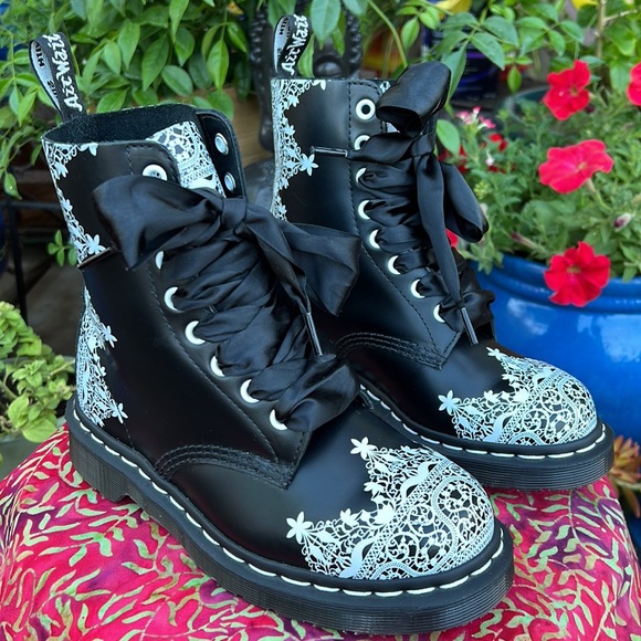 New Dr. Martens Pascal Henna Lace Boots - Picture 7 of 16